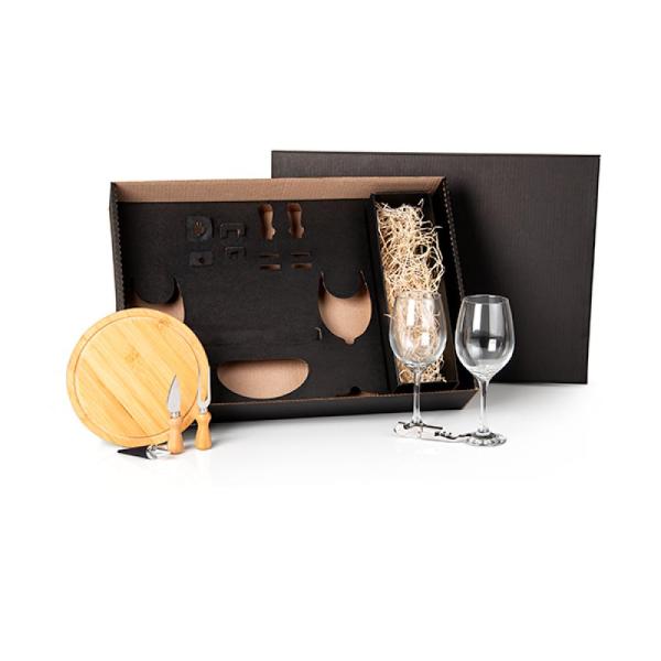 Kit Queijo E Vinho Com Espaço Para Garrafa - 7 pçs - Não Acompanha Garrafa — foto 3