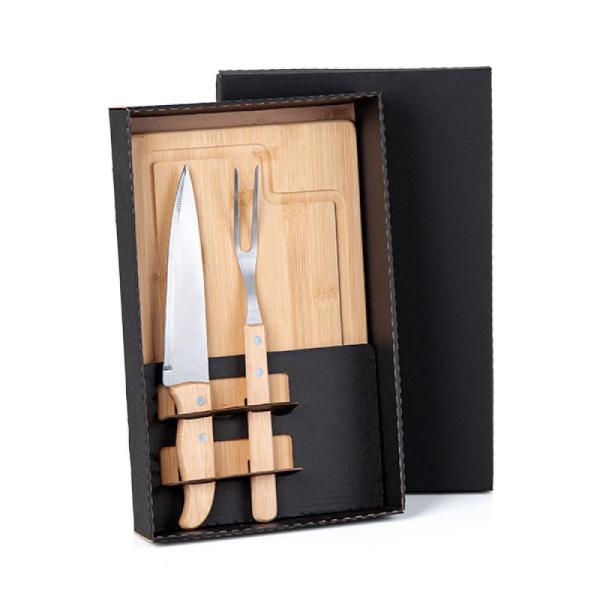 Kit Para Churrasco Em Bambu/Madeira