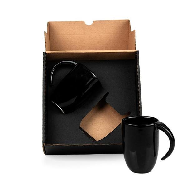 Kit Canecas Em Cerâmica Preta - 350Ml — foto 2