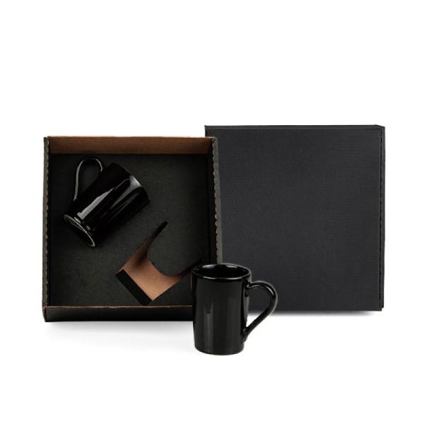 Kit Canecas Em Cerâmica Preta - 230Ml