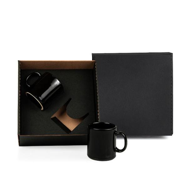 Kit Canecas Em Cerâmica Preta - 270Ml