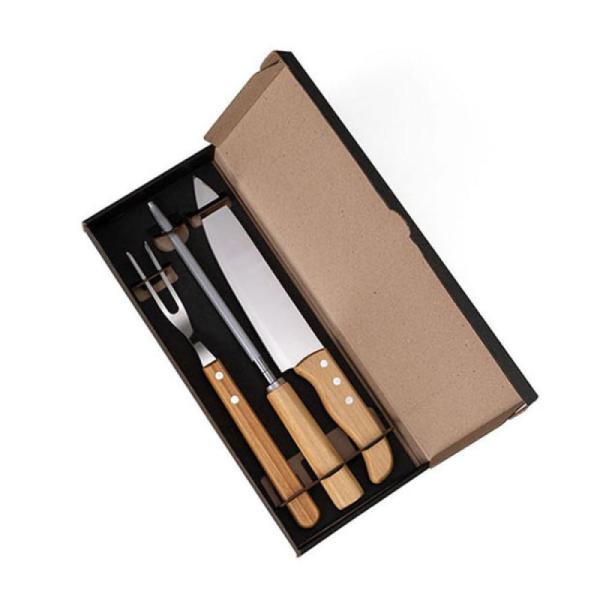 Kit Com Faca 8, Chaira E Garfo - 3 pçs