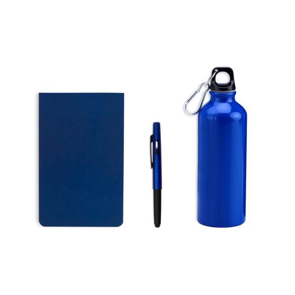 Kit Com Squeeze, Caneta E Bloco Para Anotações - Azul - 3 pçs — foto 2