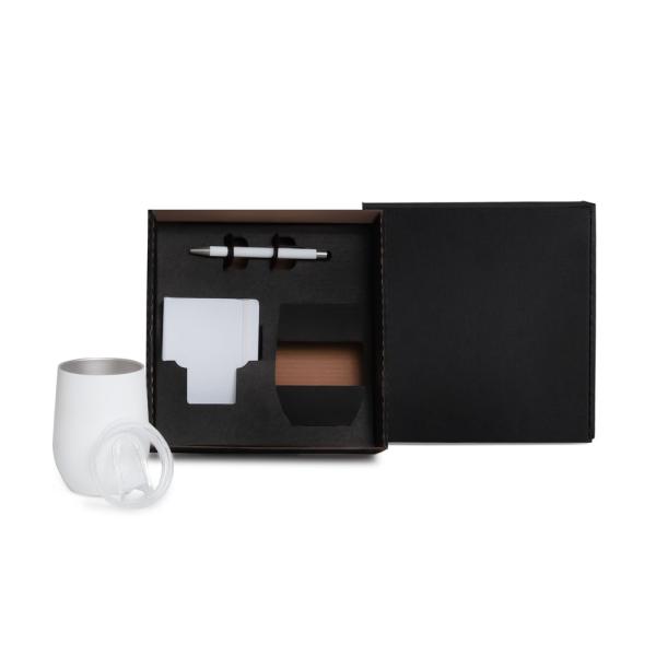 Kit Copo Térmico E Acessórios - Branco - 3 pçs