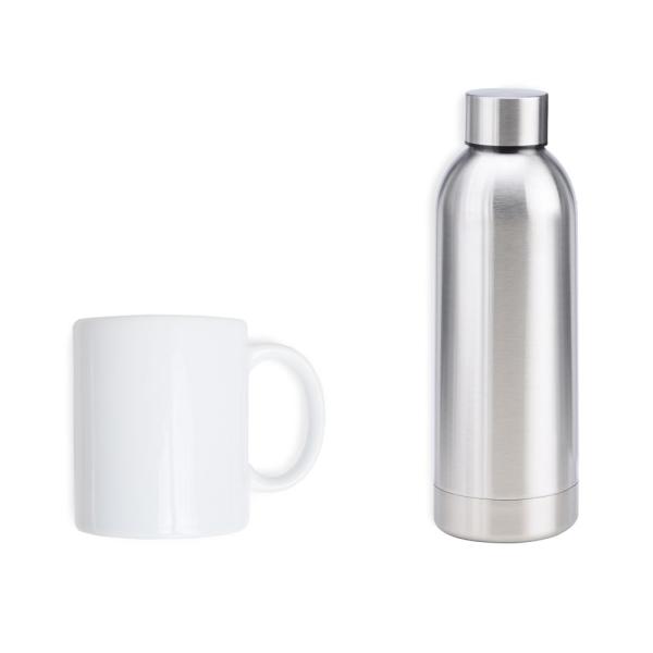 Kit Garrafa E Caneca - Prata/Branco 2 pçs — foto 2