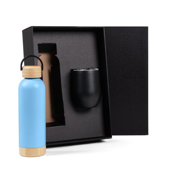 Kit Garrafa E Copo Térmico - Azul/Preto - 2 pçs — foto 2