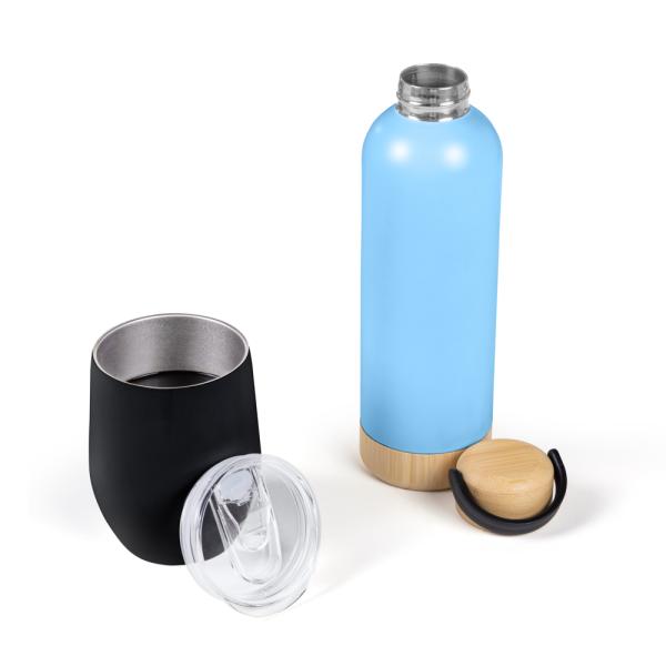 Kit Garrafa E Copo Térmico - Azul/Preto - 2 pçs — foto 4