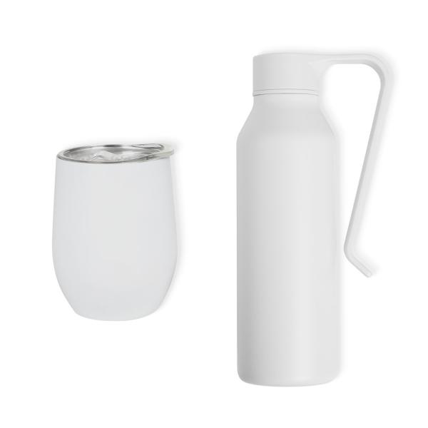 Kit Garrafa E Copo Térmico - Branco - 2 pçs — foto 3