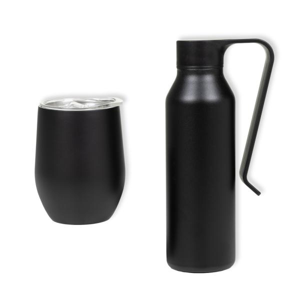 Kit Garrafa E Copo Térmico - Preto - 2 pçs — foto 3