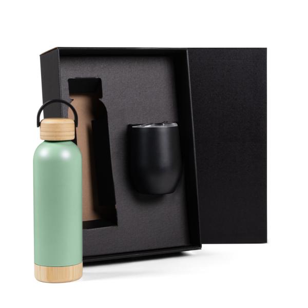 Kit Garrafa E Copo Térmico - Verde/Preto - 2 pçs — foto 2