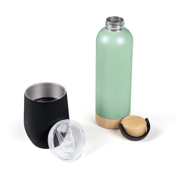Kit Garrafa E Copo Térmico - Verde/Preto - 2 pçs — foto 4