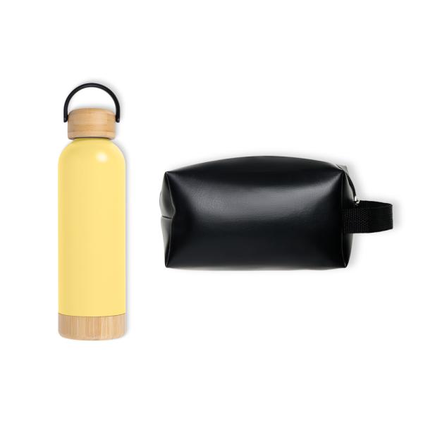 Kit Garrafa E Necessaire - Amarelo/Preto - 2 pçs — foto 3