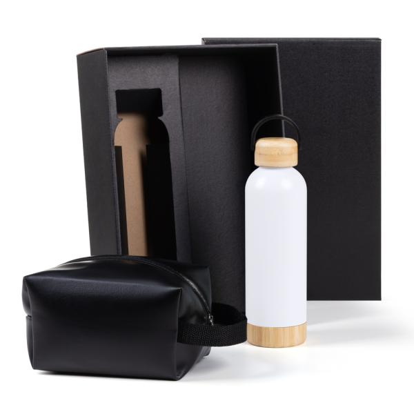 Kit Garrafa E Necessaire - Branco/Preto - 2 pçs — foto 2