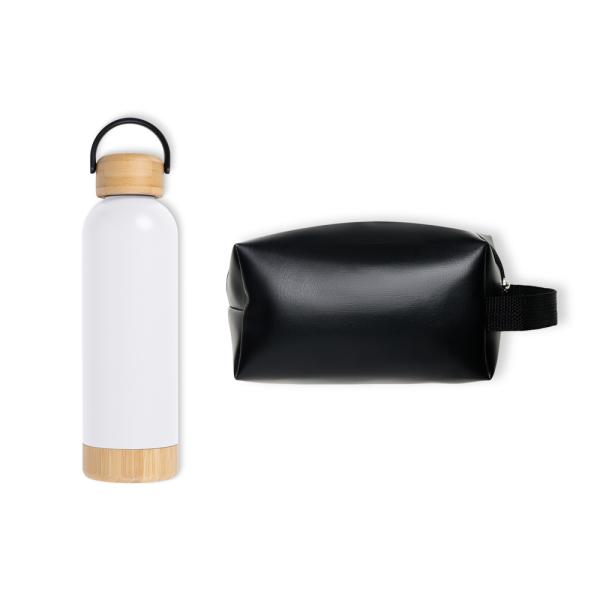 Kit Garrafa E Necessaire - Branco/Preto - 2 pçs — foto 3