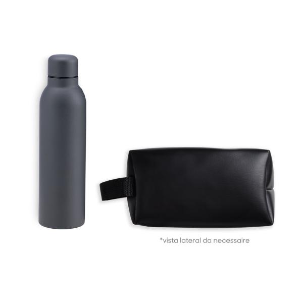 Kit Garrafa E Necessaire - Cinza/Preto - 2 pçs — foto 2