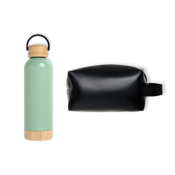 Kit Garrafa E Necessaire - Verde/Preto - 2 pçs — foto 3