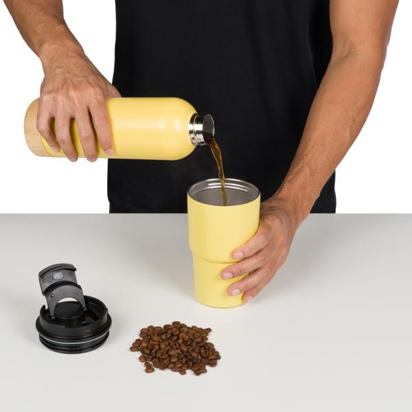 Kit Garrafa Parede Dupla E Copo Térmico - Amarelo - 2 pçs — foto 4