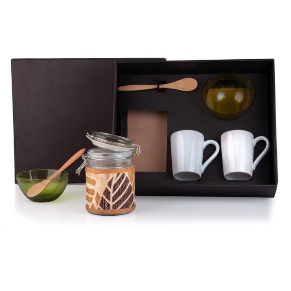 Kit Matinal Com 2 Canecas E Acessórios - 5 pçs
