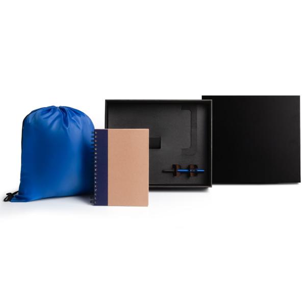 Kit Mochila, Caderno E Caneta - Azul - 3 pçs