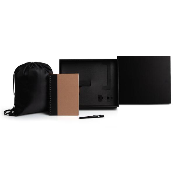 Kit Mochila, Caderno E Caneta - Preto - 3 pçs