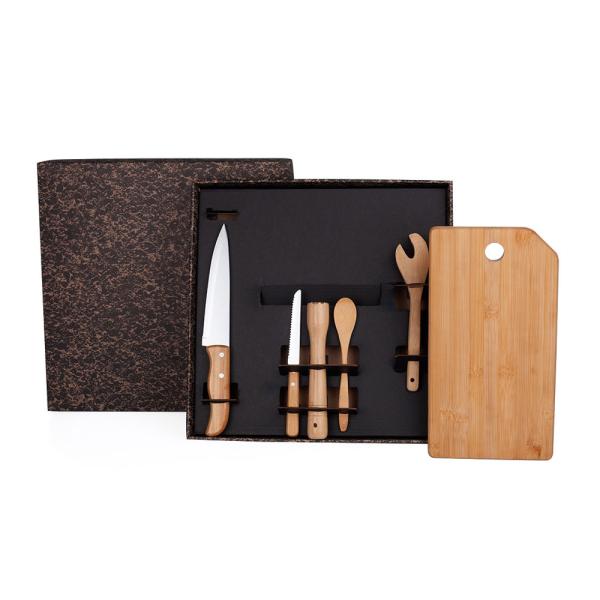 Kit Para Bar Em Bambu / Madeira Mônaco - 6 pçs