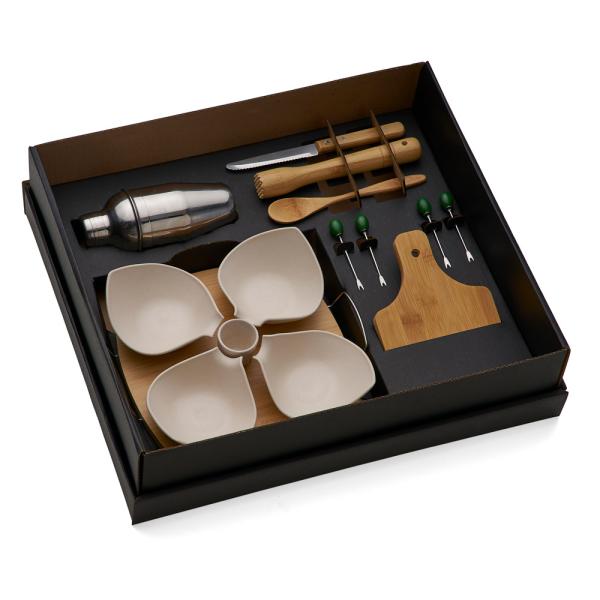 Kit Para Caipirinha Com Petisqueira Em Bambu / Madeira - 15 pçs — foto 4