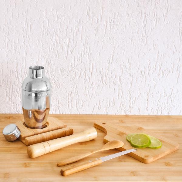 Kit Para Caipirinha Em Bambu / Madeira - 0,35 L - 6 pçs — foto 2