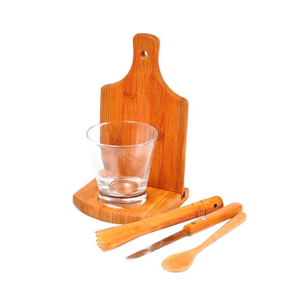 Kit Para Caipirinha Em Bambu / Madeira Ibiza - 0,35 L - 6 pçs — foto 3