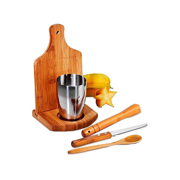 Kit Para Caipirinha Em Bambu /Madeira Ibiza - 0,35 L - 6 pçs — foto 4