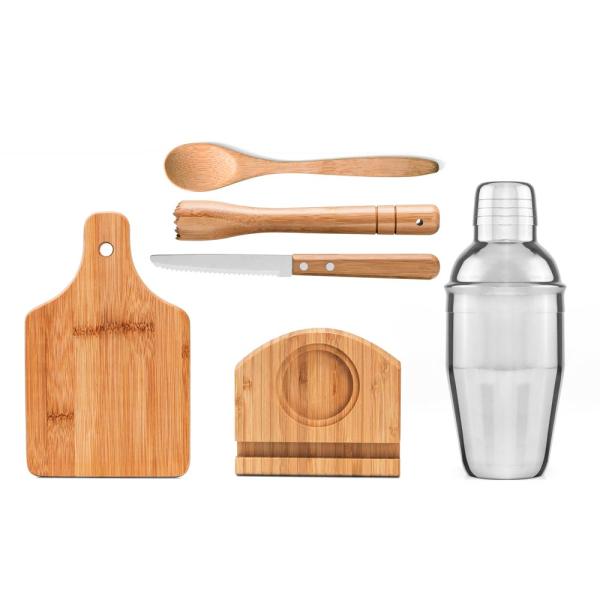 Kit Para Caipirinha Em Bambu / Madeira Ibiza - 0,35 L - 6 pçs — foto 2