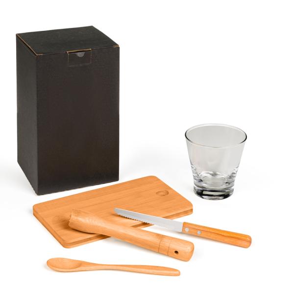 Kit Para Caipirinha Em Bambu / Madeira / Inox - 5 pçs — foto 2
