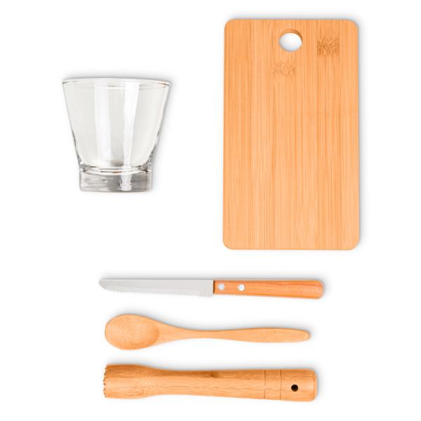 Kit Para Caipirinha Em Bambu / Madeira / Inox - 5 pçs — foto 3