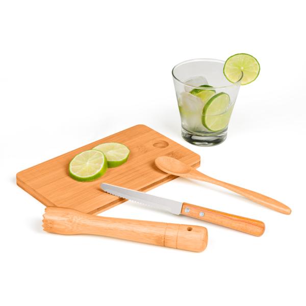 Kit Para Caipirinha Em Bambu / Madeira / Inox - 5 pçs — foto 4