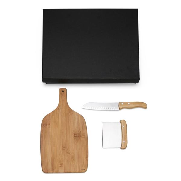 Kit Para Cozinha Em Bambu / Inox - 3 pçs — foto 3