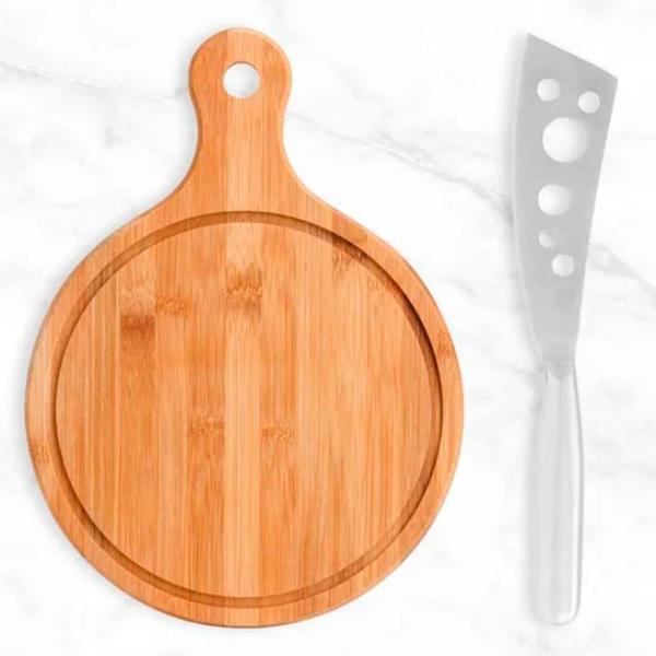 Kit Para Queijo Em Bambu / Inox - 2 pçs — foto 3