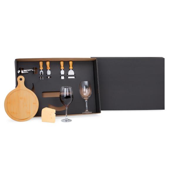 Kit Queijo E Vinho Com Tábua Redonda - 8 pçs — foto 2
