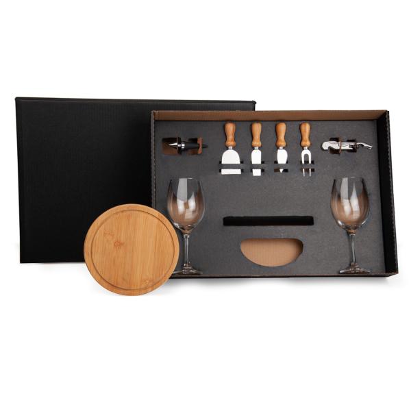 Kit Queijo E Vinho Sem Espaço Para Garrafa -  9 pçs