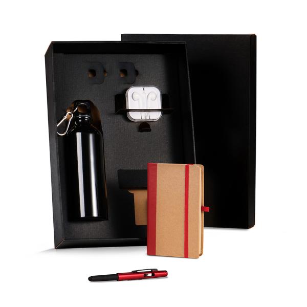 Kit Squeeze, Fone, Caderno E Caneta - Vermelho - 4 pçs — foto 2