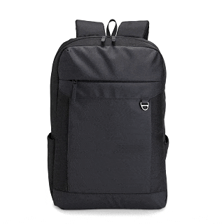 Mochila preta em Polyester / PU. Conta com alças para as costas, alça para as mãos e alça carona para mala. Na parte externa conta com saída para fio, dois bolsos laterais, um na parte frontal com zíper simples e o principal na parte superior, com fechamento em zíper duplo cursor. Na parte interna, conta com compartimento aveludado para notebook de até 15 e mais seis compartimentos.