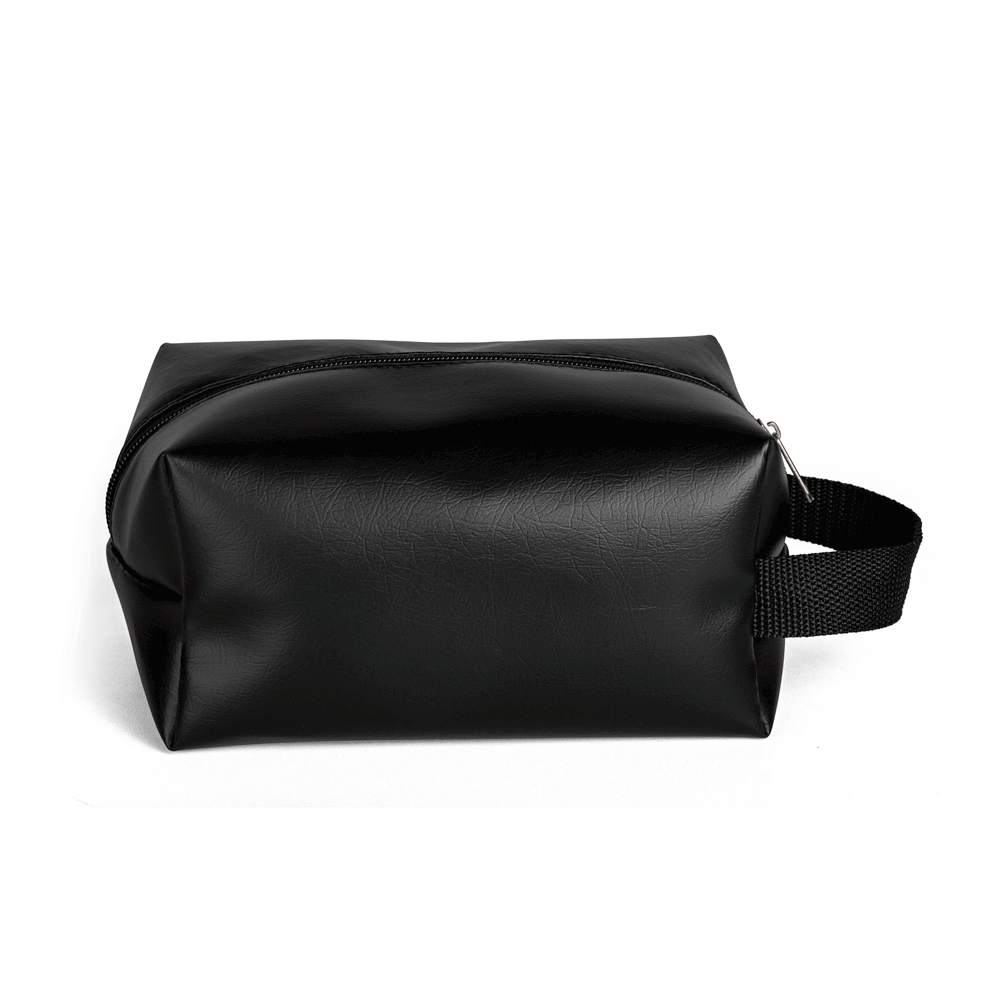 Necessaire com alça em material sintético na cor verde.