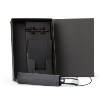 KIT GUARDA-CHUVA, CADERNO E CANETA - 3 PÇS