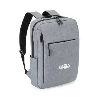 MOCHILA EM POLIÉSTER 300D - MELANGE CINZA - 14L