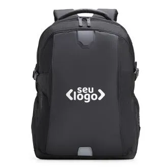 PRESENTES PERSONALIZADOS | MOCHILA EM POLYESTER/PU - PREMIUM - 22L - PRETA