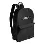 Mochila preta confeccionada em Polyester 600D. Conta com bolso principal e bolso frontal em zíper horizontal, alças ajustáveis e alça de mão.